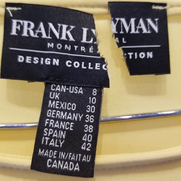 Frank Lyman New Yellow Tunic Top Pleated Long Sleeve Blouse Size 8 - Picture 5 of 14